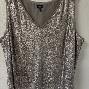 Talbots Shimmering Silver Sequin Blouse